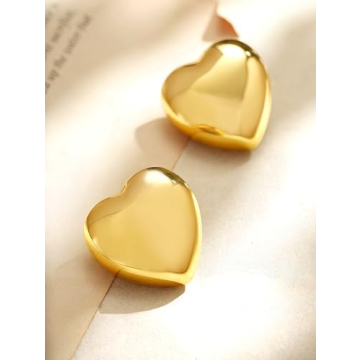 Chic Sacina Gold-tone Heart Earrings for Women