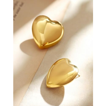 Chic Sacina Gold-tone Heart Earrings for Women