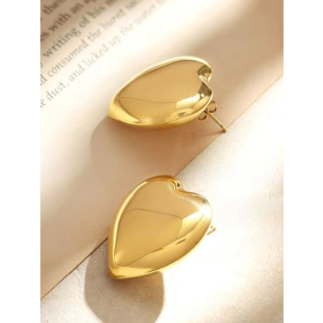 Chic Sacina Gold-tone Heart Earrings for Women
