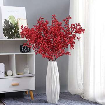 Dolicer 43.3" 4pcs Artificial Cherry Blossom Branches, Long Stem Silk Flowers for Home Decor