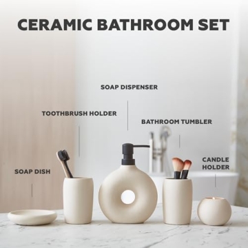 Stylish 5-Piece Ceramic Bathroom Accessory Set