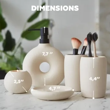 Stylish 5-Piece Ceramic Bathroom Accessory Set