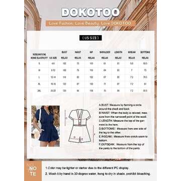 Dokotoo Women's Summer Trooper Utility Cargo Rompers Short Sleeve Button Down Pockets Jumpsuits