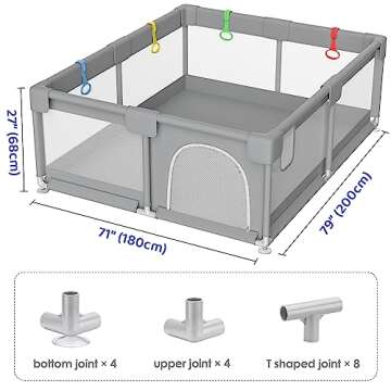 79" × 71" Extra Large Baby Playpen - Safe & Spacious Play Area