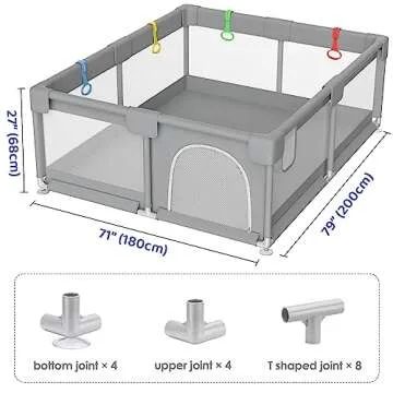 79" × 71" Extra Large Baby Playpen - Safe & Spacious Play Area
