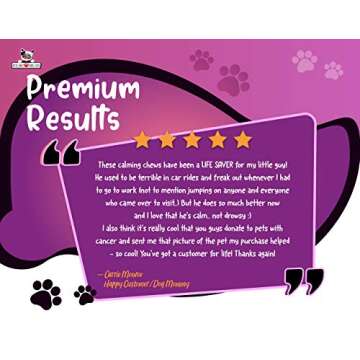 Premium Calming Treats for Dogs - Dog Grooming Without Jumping, Barking, or Biting - Separation Anxiety Treat for Puppies - Thunderstorm, Fireworks, and Car Ride Stress Relief - All-Natural Soft Chews
