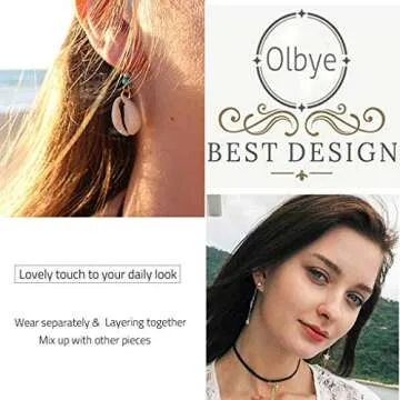 Olbye Cowrie Shell Earrings Turquoise Gold for Women