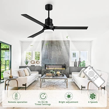 Biukis 60-Inch Ceiling Fan with Lights & Remote Control