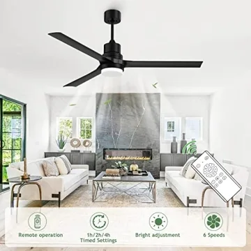 Biukis 60-Inch Ceiling Fan with Lights & Remote Control