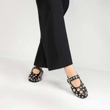 Stylish MICIFA Ballet Flats for Women with Buckle Strap