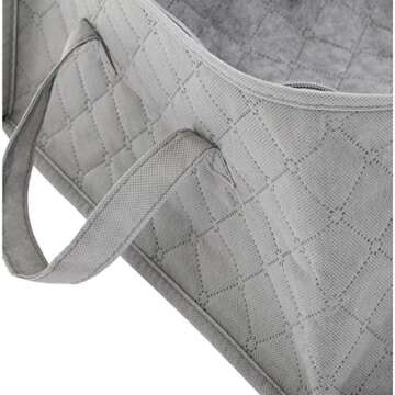 Amazon Basics Foldable Large Zipper Storage Bag Organizer Cubes with Clear Window & Handles, 3-Pack, Gray