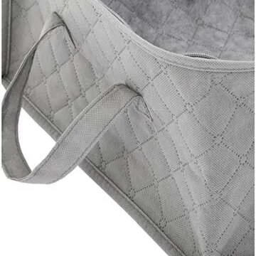 Amazon Basics Foldable Large Zipper Storage Bag Organizer Cubes with Clear Window & Handles, 3-Pack, Gray