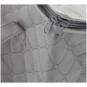 Amazon Basics Foldable Large Zipper Storage Bag Organizer Cubes with Clear Window & Handles, 3-Pack, Gray