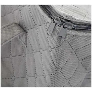 Amazon Basics Foldable Large Zipper Storage Bag Organizer Cubes with Clear Window & Handles, 3-Pack, Gray