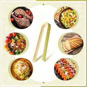Chengu 240 Pcs Mini Bamboo Tongs Disposable Small Wooden Toaster Tongs Charcuterie Serving Party Cooking Utensils for Catering Buffet Appetizer Wedding Party Supplies(4 Inch)