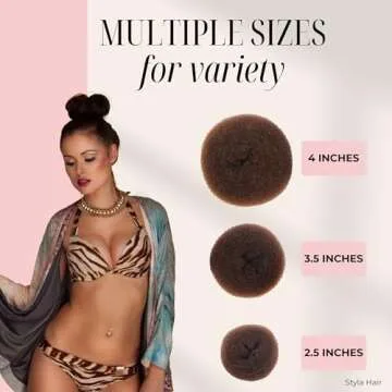 Styla Hair Donut Hair Bun Maker for Kids, Ballet Buns Maker for Kids, Sock Bun Hair Maker, Donut Bun Maker Hair, Easy Bun Hair Bun Maker, Hair Donut Bun Maker (3pc Brown)