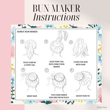 Styla Hair Donut Hair Bun Maker for Kids, Ballet Buns Maker for Kids, Sock Bun Hair Maker, Donut Bun Maker Hair, Easy Bun Hair Bun Maker, Hair Donut Bun Maker (3pc Brown)