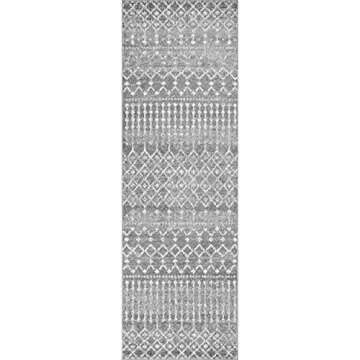 nuLOOM 2x14 Moroccan Blythe Rug - Dark Grey Design