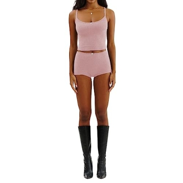 FULA-bao Women’s Y2K Two Piece Pajamas Set with Lace Trim