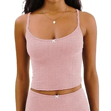 FULA-bao Women’s Y2K Two Piece Pajamas Set with Lace Trim