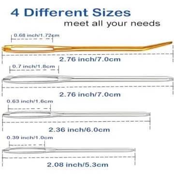 Pikdmin 11pcs Large Eye Sewing Needles Kit, Stainless Steel Large-Eye Blunt Needles & Bent Tapestry ...