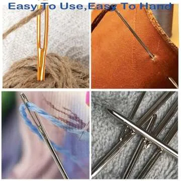 Pikdmin 11pcs Large Eye Sewing Needles Kit, Stainless Steel Large-Eye Blunt Needles & Bent Tapestry Needles for Tapestry,Sewing Wool,Weaving,Darning,Leather, Carpet Canvas Repair