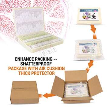 100Pcs Microscope Slides Set for Kids and Students