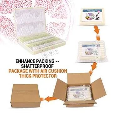 100Pcs Microscope Slides Set for Kids and Students