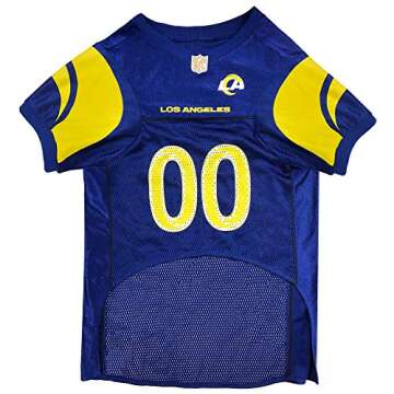 NFL Los Angeles Rams Dog Jersey, Size: X-Small. Best Football Jersey Costume for Dogs & Cats. Licens...