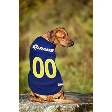 NFL Los Angeles Rams Dog Jersey, Size: X-Small. Best Football Jersey Costume for Dogs & Cats. Licensed Jersey Shirt