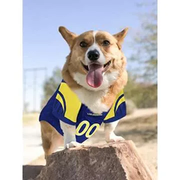NFL Los Angeles Rams Dog Jersey, Size: X-Small. Best Football Jersey Costume for Dogs & Cats. Licensed Jersey Shirt