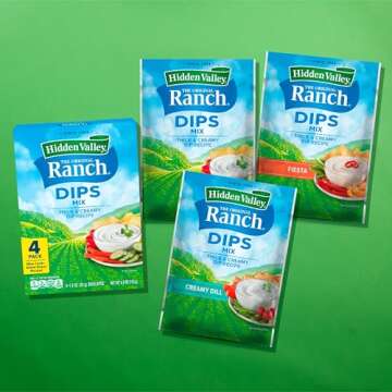 Hidden Valley Original Ranch Dips Mix, 1 Ounce, Pack of 4 (Package May Vary)
