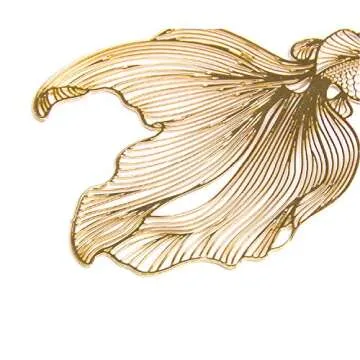 Fashion Chic Handmade Lightweight Hollow Tropical Fish Goldfish Dangle Drop Earrings for Women Statement Jewelry Gifts (Gold)