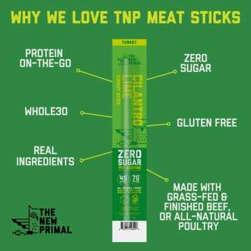 The New Primal Cilantro Lime Turkey Sticks, Keto, Gluten Free Healthy Snacks for Adults, Sugar Free ...