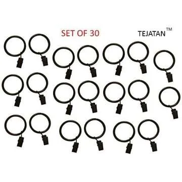 Innovative 1.5-inch Black Curtain Rings with Clips from TEJATAN