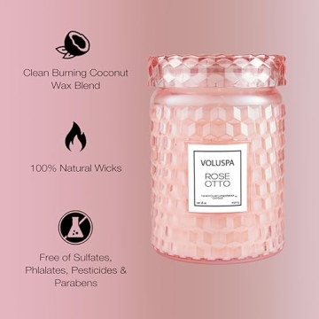 Voluspa Rose Otto Candle 18oz - Clean Burning & Elegant