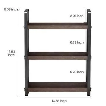 HNRLOY Bathroom Countertop Tray,Cosmetic Tray,Bathroom Organizer,Bathroom Counter Stand,Countertop Organizer,Countertop Storage Shelf (Brown 3 Tier)