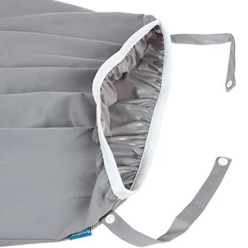 Teamoy (2 Pack Reusable Pail Liner for Cloth Diaper/Dirty Diapers Wet Bag, Gray Chevron+Slate