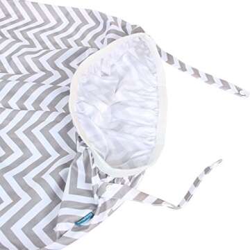 Teamoy (2 Pack Reusable Pail Liner for Cloth Diaper/Dirty Diapers Wet Bag, Gray Chevron+Slate