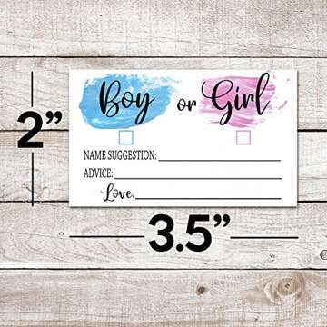 Yuansail Gender Reveal Game - Girl or Boy Cast Your Vote Cards - Baby Shower Gender Voting Card - Pa...