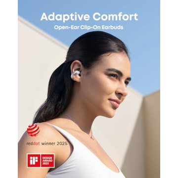 Soundcore AeroClip by Anker, Open-Ear Earbuds, Clip-On Headphones, Adaptive Comfort, Clear Calls wit...