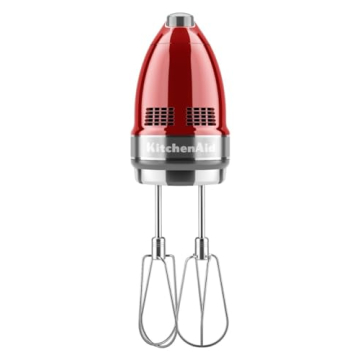 KitchenAid 9-Speed Digital Hand Mixer with Turbo Beater II Accessories and Pro Whisk - Candy Apple Red