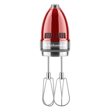 KitchenAid 9-Speed Digital Hand Mixer with Turbo Beater II Accessories and Pro Whisk - Candy Apple Red