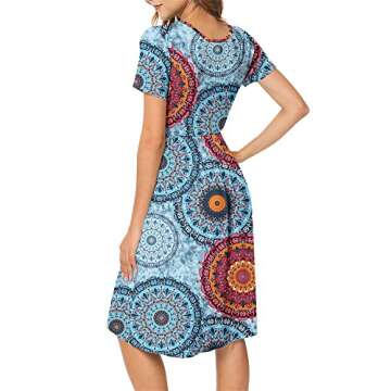 DB MOON Women Plus Size Casual Summer Dress with Pockets