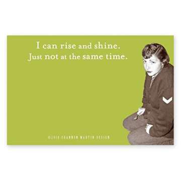Shannon Martin Design SMS81 I Can Rise and Shine Just Not at The Same Time Sticky Notes in Green, 2 7/8 x 4 3/8 inches