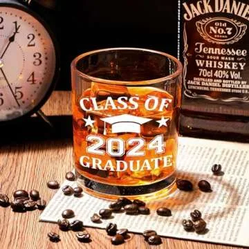 Futtumy Graduation Whiskey Glass Gift for Class of 2024