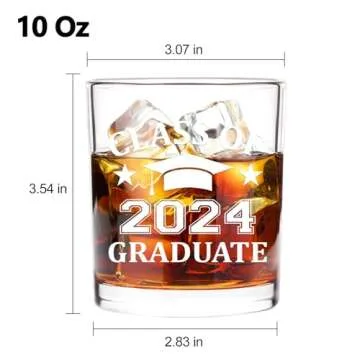 Futtumy Graduation Whiskey Glass Gift for Class of 2024