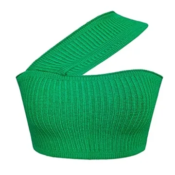 KMBANGI Vintage Strapless Crop Top for Women - Y2K Style