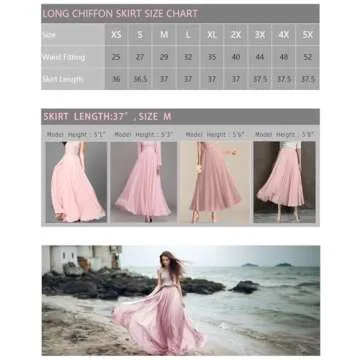 v28 Women's Maxi Flowy Long Chiffon Skirt - Plus Size Available