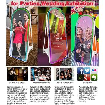 ROOMEDAL Magic Mirror Photo Booth for Camera, with 32in Touch All-in-one, Selfie Camera Photo Booth Selfie Station, Flight Case,for Parties,Wedding,Exhibition